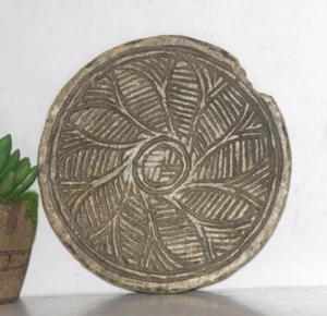 Antique Wooden Black Stone Sweet Making Mould Original Old Hand Carved - Picture 1 of 6