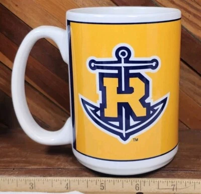 Rollins College Soccer Rollins Tars 蓝色和金色陶瓷咖啡马克杯 — 第 1/4 张图片