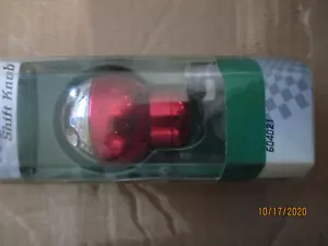 APC universal red chrome metal gear shift knob with adapters & set screw NIP - Picture 1 of 2