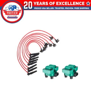 Set of 2 Ignition coil + Wire Set Compatible with Ford F150 F250 Lincoln Mercury - Picture 1 of 1