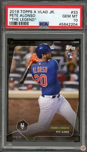 2019 TOPPS X VLAD JR. PETE ALONSO “THE LEGEND” #33 PSA 10 POP 32 (204) - Picture 1 of 2