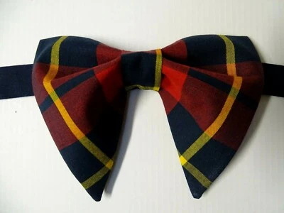 NUEVA Pajarita Personalizada Para Hombre a Cuadros Estilo Vintage Años 70 Rojo/Azul Marino Ajustable Regalo para Él Foto 1 de 3