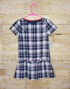 Nautica Plaid Naval Blue Plaid Girl's Dress Size 8 NWT - Picture 1 of 10