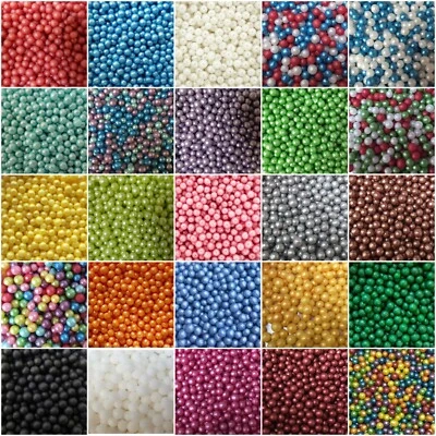 SPRINKLES BY POST 3mm Pearls Cupcake Sprinkles Edible Birthday Cake Decorations Wedding Toppers