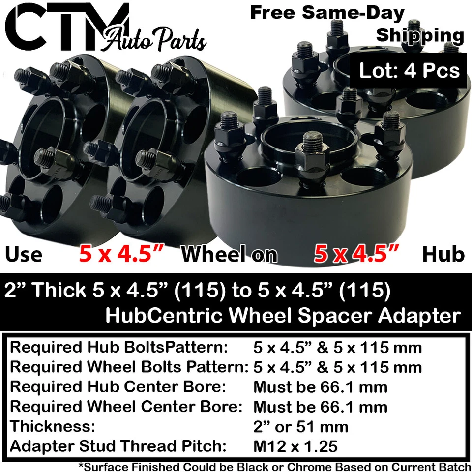 4x 2" Grueso 5x4.5"66.1mm CB Hubcentric Rueda Adaptador Espaciador Apto Nissan Infiniti Foto 1 de 4