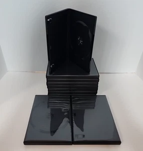 Lot 10 Empty Blank Standard Size Black DVD Ps2 Replacement Case w/ Sleeve Manual - Picture 1 of 13