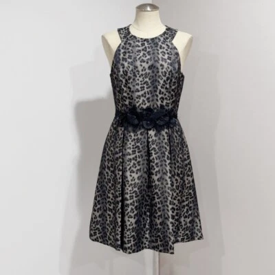 MUSE Women's Leopard Print Fit & Flare Pleated Formal Dress Size 10 - Image 1 of 4