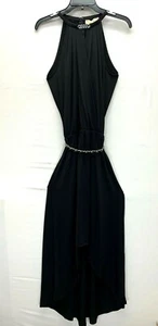 MICHAEL MICHAEL KORS mattes Jersey Neckholder High-Low Saum Kleid schwarz Gr. XS - Bild 1 von 6