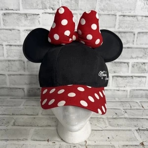 Disney Hat Cap Snap Back Black Minnie Mouse Ear Bow Theme Park Youth - Picture 1 of 7