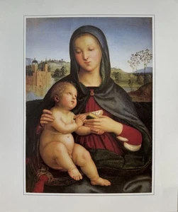VTG "Madonna and Child with a Book" by Raphael Unframed Print - Picture 1 of 9