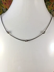 Sterling Silver Italian Designer Chain Necklace by Stefani St Jacques, 16" - Picture 1 of 6