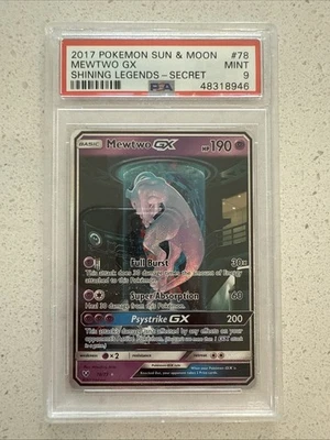 PSA 9 Mewtwo GX (Secret Shining) 78/73 Shining Legends Holo - Image 1 of 3