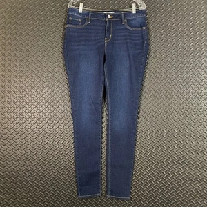 Pantalones de mezclilla Levi's 710 súper ajustados para mujer talla 32 azul lavado oscuro clásicos - Imagen 1 de 9