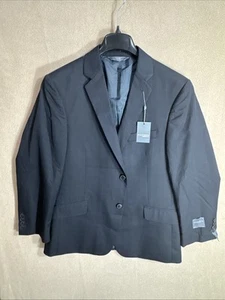 NWT Madison Modern Fit 42S Black Glen Plaid Blue Highlight New Blazer Poly - Picture 1 of 16