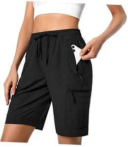 Women's Lightweight Hiking Cargo Shorts Quick Dry Athletic Shorts for Camping - Picture 1 of 7