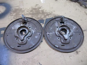 1966 Ford F250 truck front spindle brake shoe backing mount plates pair - Picture 1 of 6