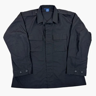 Camisa de campo táctica utilitaria negra de manga larga Propper para hombre XL/L trabajo abotonada Foto 1 de 4