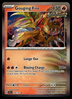 GOUGING FIRE 038/191 RARE SURGING SPARKS POKEMON - Image 1 of 4