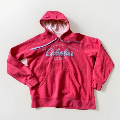 Cabelas Sudadera con Capucha Mujer Rosa Coral Pullover Suéter Bolsillo Bordado Talla Grande Foto 1 de 4