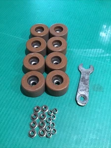Set of 8 Vintage Chicago Roller Skate Co 78P Vanathane Skate Wheels w/ Wrench - Picture 1 of 8