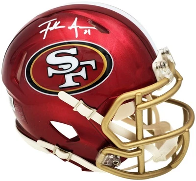 SALE! Frank Gore Auto San Francisco 49ers Flash Red Speed Mini Helmet Beckett - Image 1 of 4