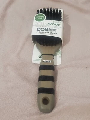 Conair-Madera Clásica-Cepillo de Cerdas-Estilos Naturales-100% CERDAS DE JABALÍ-SUAVES/BRILLANTES Foto 1 de 4