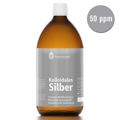 Kolloidales Silber (Silberwasser) 1000 Ml, Hochrein, Hoch Konzentriert: 50 Ppm! • 18.90€