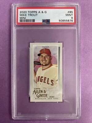 2020 Topps Allen & Ginter Mike Trout Mini #85 PSA 9 MINT ANGELS - Image 1 of 2