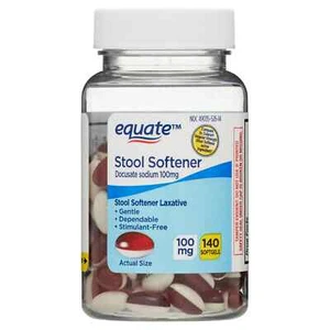 Equate Stool Softener Laxative Softgels for Constipation, 100 mg, 140 Count - Picture 1 of 3