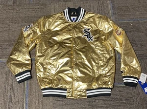 Chicago White Sox MLB Starter Gold Satin Button Up Jacket Men’s XL NWT - Picture 1 of 11