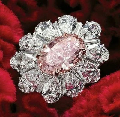 Кольцо для коктейльной вечеринки 18 карат из стерлингового серебра 925 пробы овальная груша ореол женское  - Изображение 1 из 2