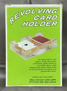 Revolving Card Deck Holder Swivel Base Clear Acrylic - Picture 1 of 5