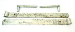 Zwei große Metallscharniere Riemen Schrauben große Schwingtür Hardware - Bild 1 von 18