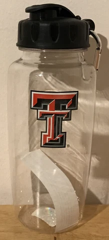 Texas Tech Red Raiders 24oz Clear Plastic Bottle Tumbler NEW Cover