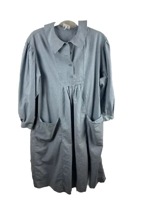 Vestido Denim Vintage Laura Ashley Chambray Mujer M/L Manga Larga Cuello Algodón Foto 1 de 4