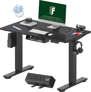 EN2 Whole-Piece Standing Desk with Clamp Power Strip, 40 X 24'' Electric Stand u - Picture 1 of 12