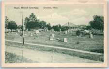Creston, Ohio Cartão Postal Maple mound Cemitério Lápides Lápides c1910s Sem Uso
