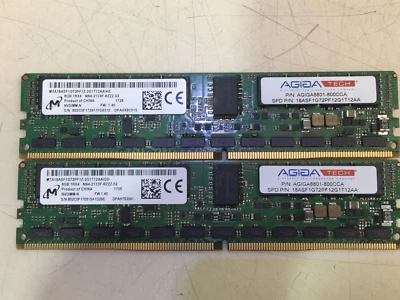 LOTE DE 2: MEMORIA DE SERVIDOR MICRON 8GB NN4-2133P DDR4 RAM AGIGA8801-800CCA NVDDIMM-N Foto 1 de 4