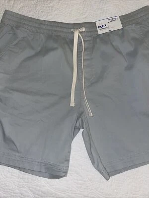 Pantalones cortos de sarga con cordón cintura elástica gris talla XXL para hombre 8” entrepierna Arizona Foto 1 de 4