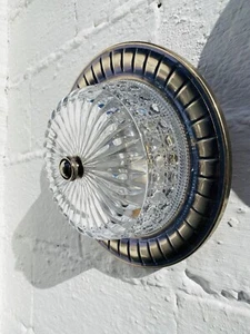 Lámpara de techo vintage de montaje empotrado de 8 x 12" con, tono plateado, cristal cortado, baño de salón - Imagen 1 de 10