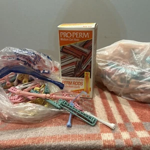 Large lot vintage salon style perm rods- elastic & clip on - all sizes - Picture 1 of 4