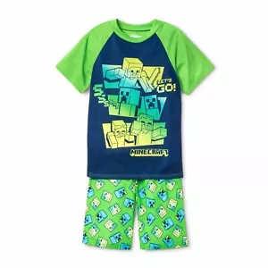 Minecraft Boy's Alex and Creeper, Zombie Mob Pajama Shorts Set - Picture 1 of 3