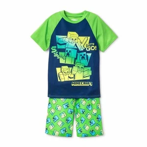 Minecraft Boy's Alex and Creeper, Zombie Mob Pajama Shorts Set - Picture 1 of 2