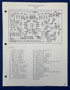 Original Fender Schematic & Parts List / Coliseum Audio Controller - Picture 1 of 1