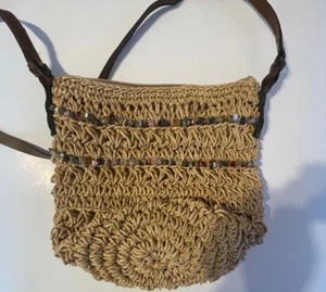 Vintage Woven Straw Handbag - Picture 1 of 4