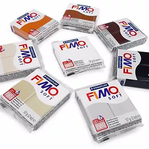 FIMO Soft Polymer Oven Modelling Clay - 57g - Set of 8 - Earth Tones - Picture 1 of 9