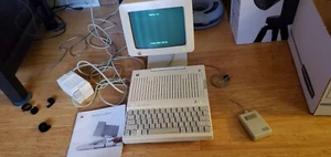 Vintage Apple IIc 2c Computer, Works, Computer Monitor Books Keyboard - Picture 1 of 3