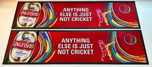 TWO KINGFISHER INDIAN LAGER LARGE BAR RUNNERS - PUB HOME BAR 2 PAIR MAT - Picture 1 of 1