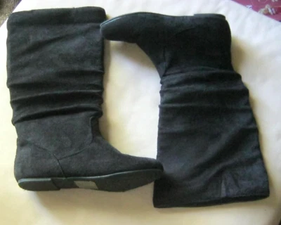 Women's Black Suede Slouch Top Moda mid-calf BOOTS Sz 5.5 Slightly worn - Image 1 of 4