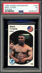 1988 MIKE TYSON PANINI SUPERSPORT ITALIAN #160 (PSA 3) scarcer "Supersport back" - Picture 1 of 2